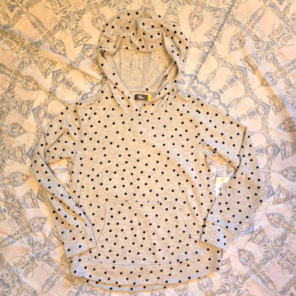 RUMI + RYDER Girls' 12-1 Hoodie Kangaroo Pocket Polka Dots NWT